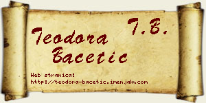 Teodora Bacetić vizit kartica